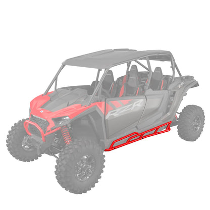 Polaris RZR HD Extreme Kick-Out Rock Sliders, 4-Seat Red/Black