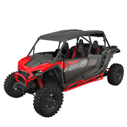 Polaris RZR HD Extreme Kick-Out Rock Sliders, 4-Seat Red/Black
