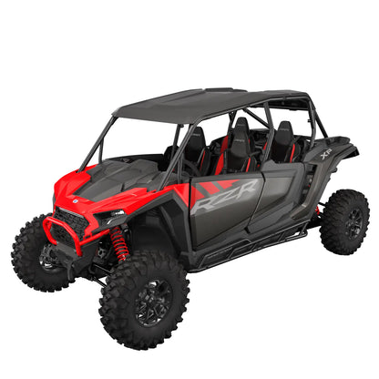 Polaris RZR HD Extreme Kick-Out Rock Sliders, 4-Seat Red/Black