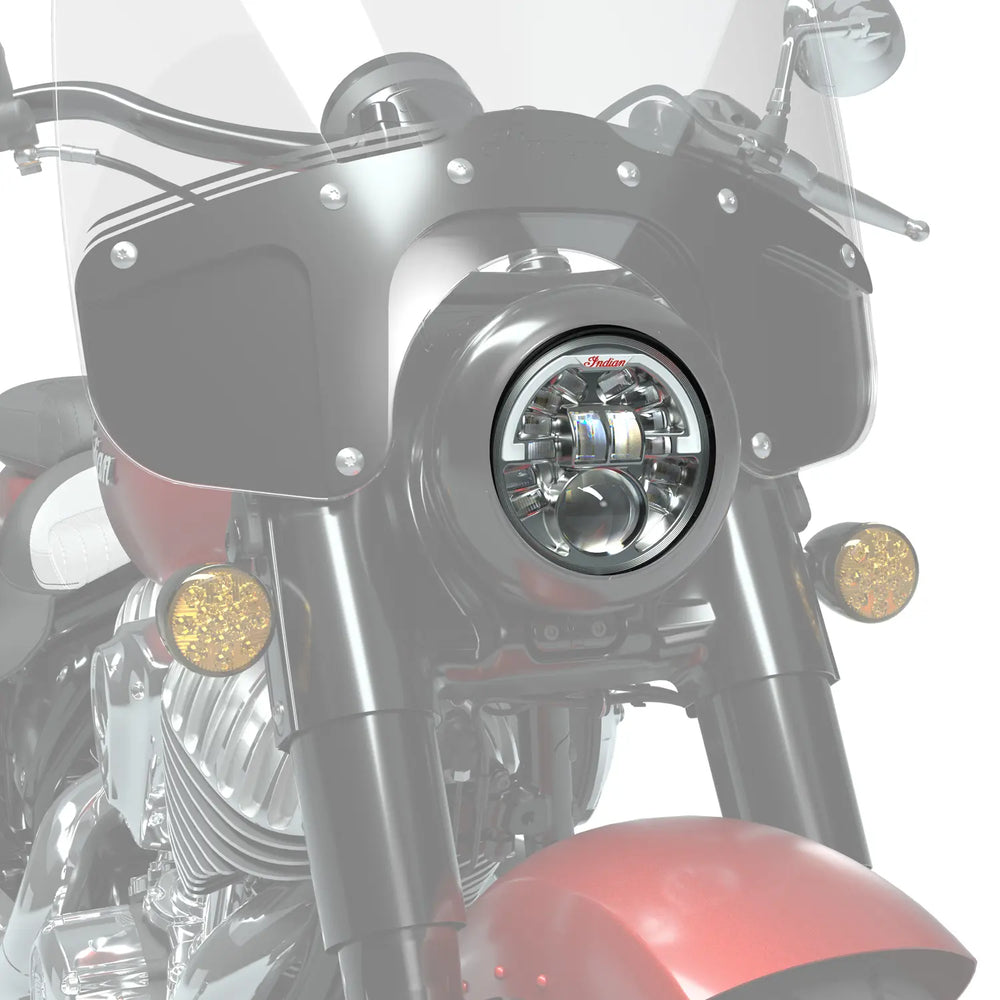 
                      
                        Indian Motorcycle Chrome Pathfinder 5 ¾ in. Adaptive LED Headlight - 2884995-156
                      
                    