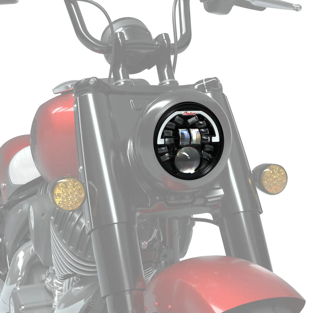 
                      
                        Indian Motorcycle Black Pathfinder 5 ¾ in. Adaptive LED Headlight - 2884995-266
                      
                    