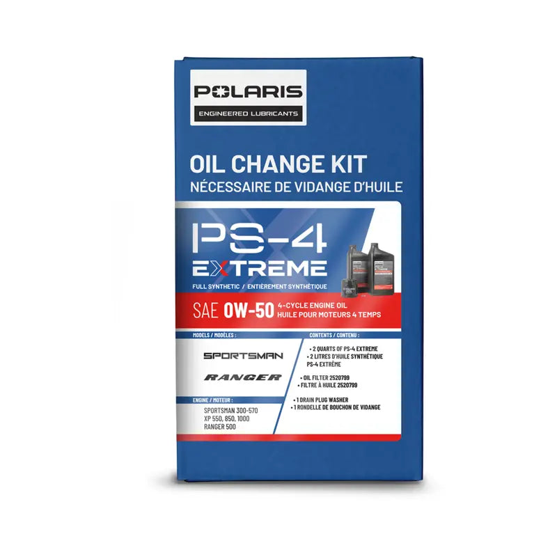 Full Synthetic Oil Change Kit, 2 Qts. PS-4 Extreme Engine Oil, 1 Oil Filter and Washer, Part 2890055