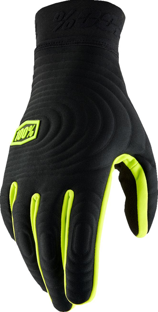 100% Brisker Xtreme Gloves - Black/Fluo Yellow - Small 10030-00001