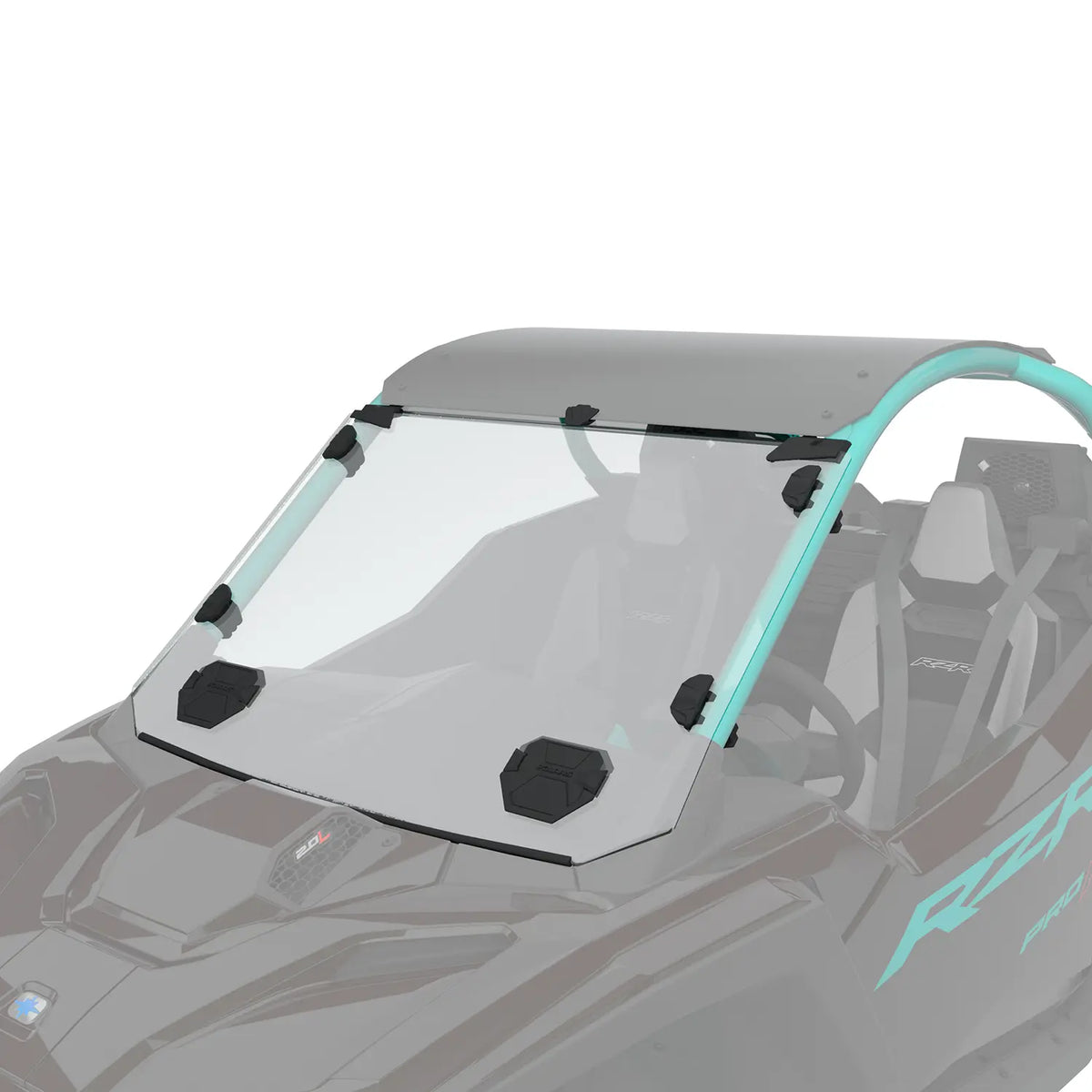Pro Ride Low Windshield Polaris Pro R Lock & Ride Full Vented Windshield - Hard Coat Poly, 2-S ...