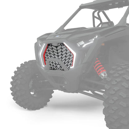 Polaris Pro Armor Aluminum Front Grille Red-Lime-Orange