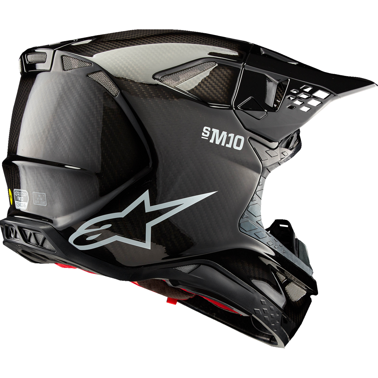ALPINESTARS Supertech M10 Helmet - Solid - MIPS® - Gloss Black Carbon - Large 8300323-1188-L