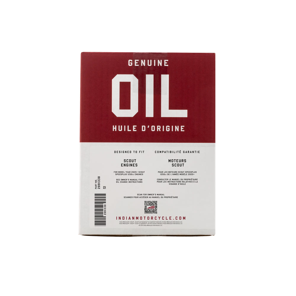 
                      
                        Indian Scout 1250 Oil Change Kit, 2891338, 4.5 Quarts 15W-60 Motorcycle Engine Oil
                      
                    