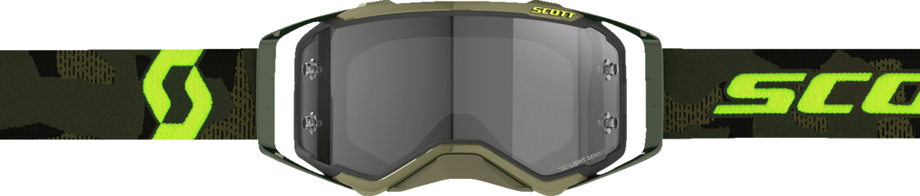 SCOTT Prospect Goggle - Khaki Green/Neon Yellow - Light Sensitive - Gray Works Lens 272820-7701327