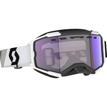 SCOTT Fury LS Snow Cross Goggle - Premium Black/White - Light Sensitive - Blue Chrome Lens 278604-7702307