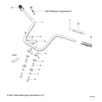 Indian Motorcycle Grip, Throttle, Heated, Genuine OEM Part 5416650, Qty 1