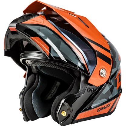 Md 74 Striker Modular Helmet W Smk Shield Blk/Gry/Or Mtlc Md