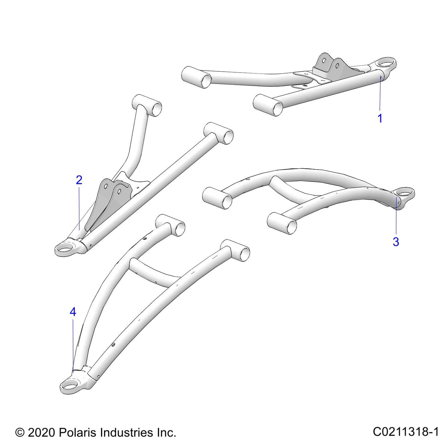 Polaris ATV LCA Weld, Front, Left, Black, Genuine OEM Part 1023371-067, Qty 1