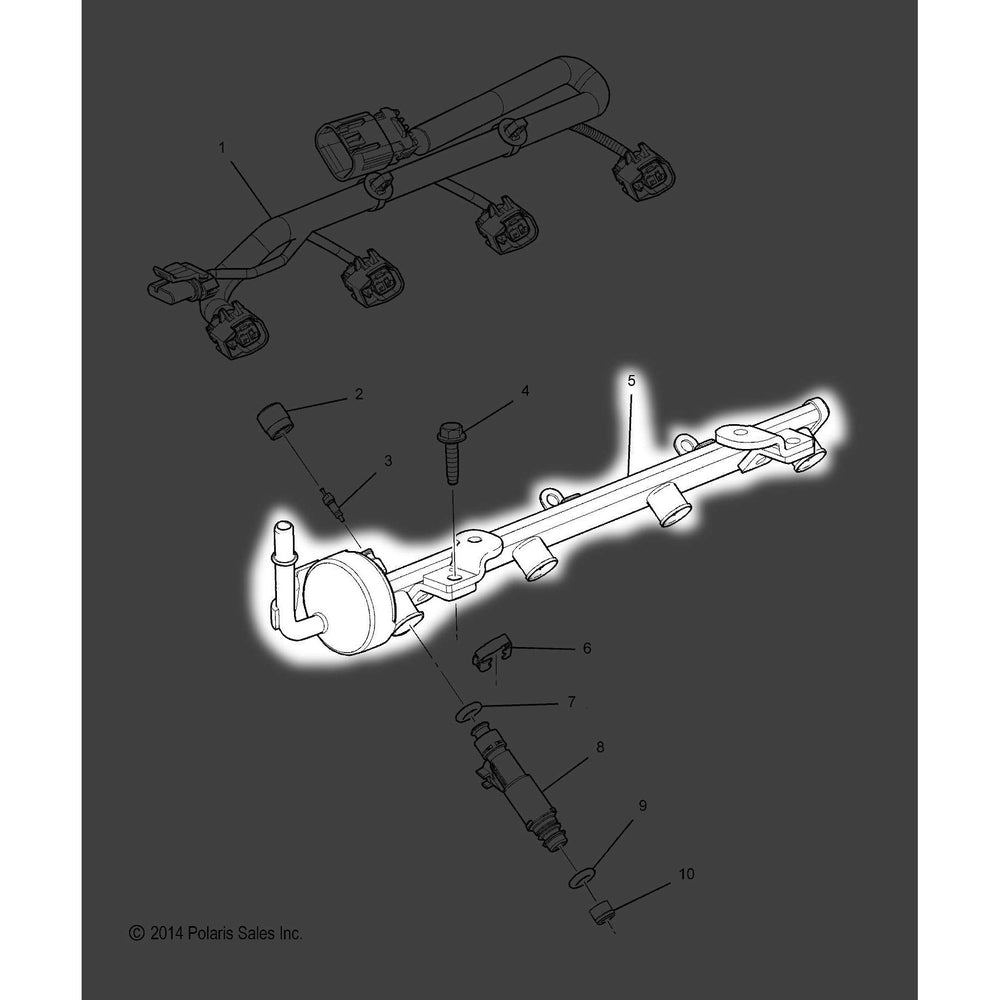Polaris Slingshot Fuel Injector Rail, GM, Genuine OEM Part 12602482, Qty 1