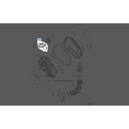 Polaris RZR Clutch Hose, Air Outlet, Genuine OEM Part 5451061, Qty 1