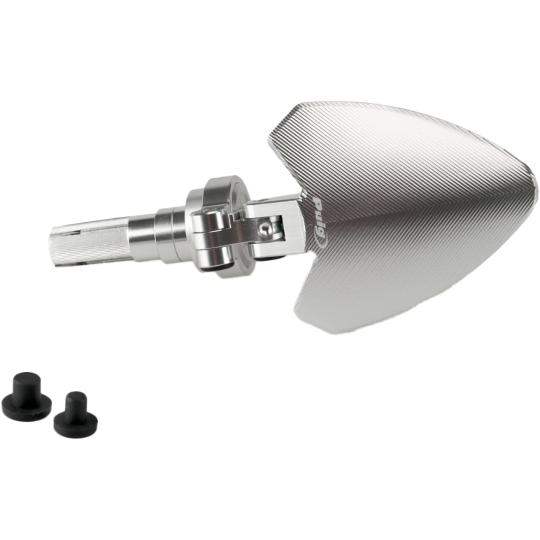 Handlebar End Folding Mirror Left Silver