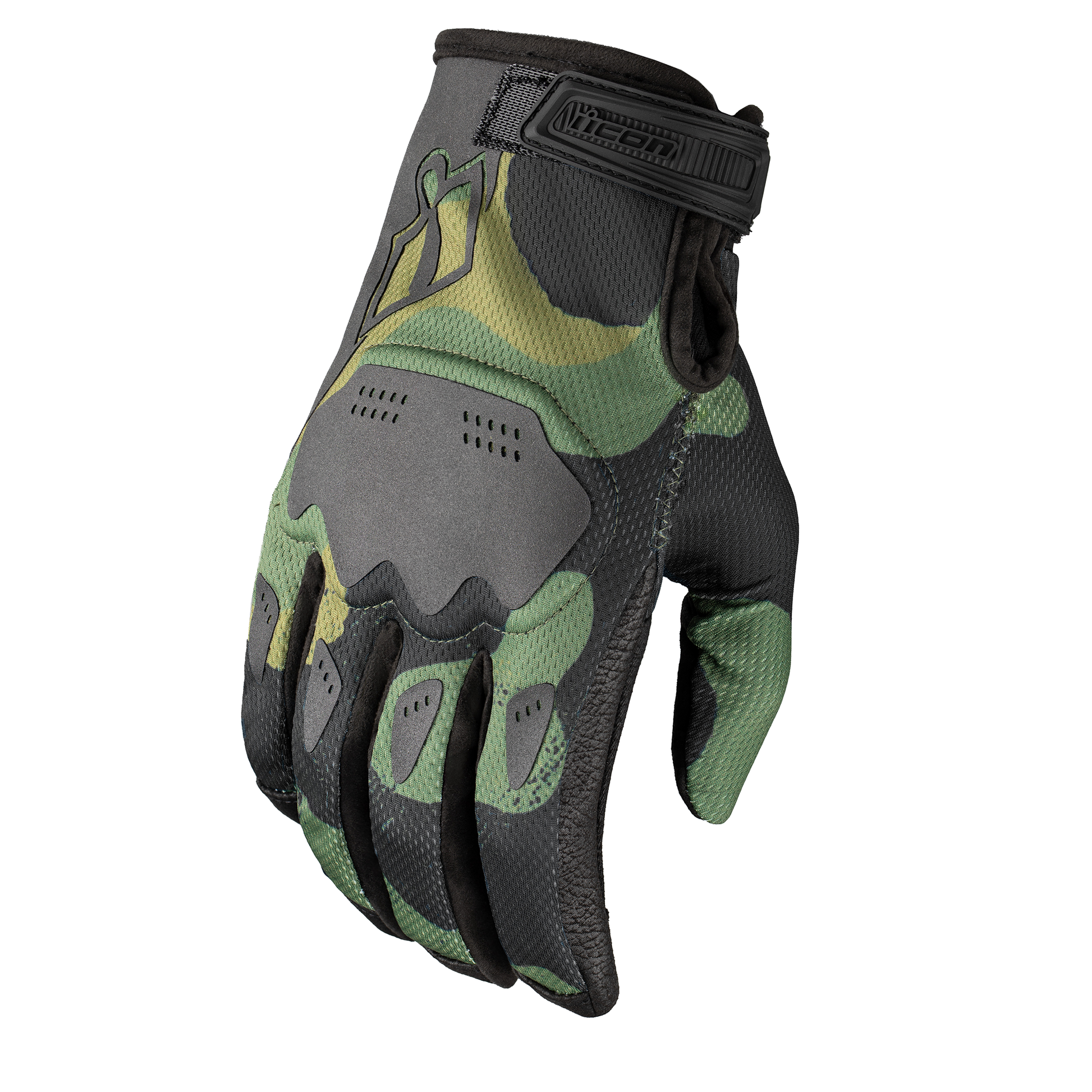 ICON Hooligan Magnacross* Gloves - Camo Green - 2XL 3301-4825