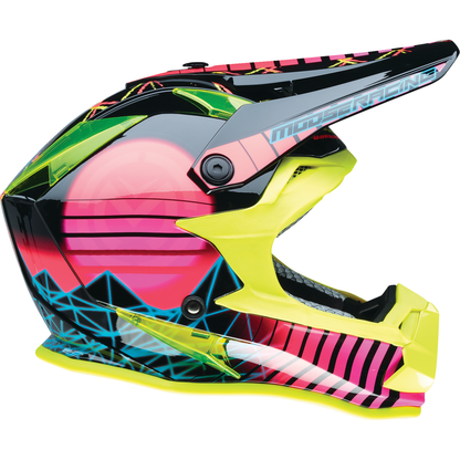 MOOSE OFFROAD Youth F.I. Helmet - Vaporwave - MIPS? - Black/Pink/Yellow - Small 0111-1614