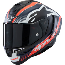 ALPINESTARS Supertech R10 Helmet - Team - Matte Black/Carbon Red Fluo/Blue - Medium 8200224-1383-M