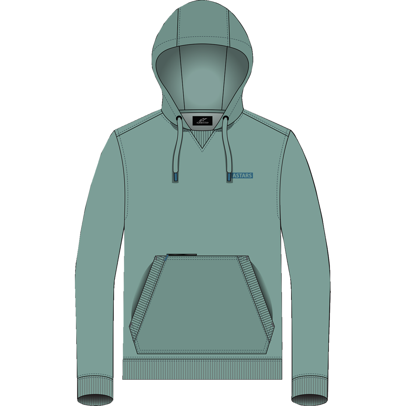 ALPINESTARS Rooted Pullover Hoodie - Green - XL 1214-51300-60-XL