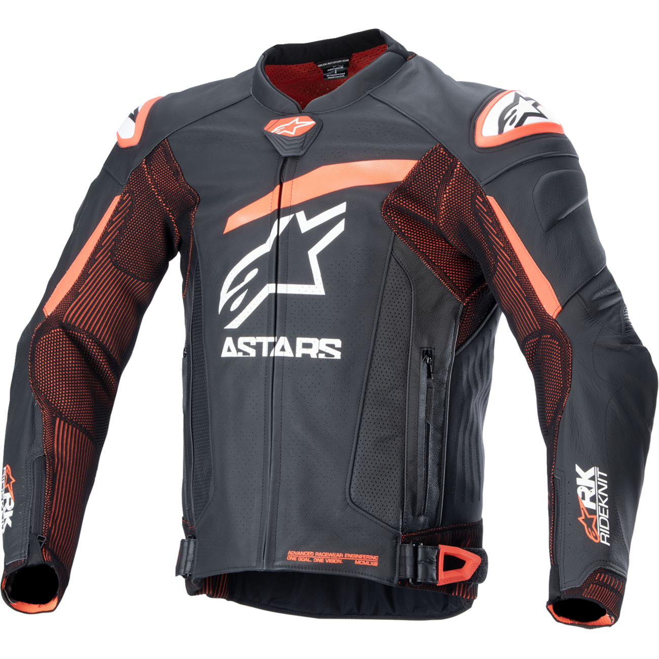 ALPINESTARS GP Plus R v4 Rideknit? Leather Jacket - Black/Red Fluo/White - US 38 / EU 48 3100324-1321-48