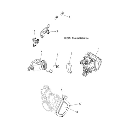 Polaris ATV Throttle Body Adapter, Genuine OEM Part 5414962, Qty 1