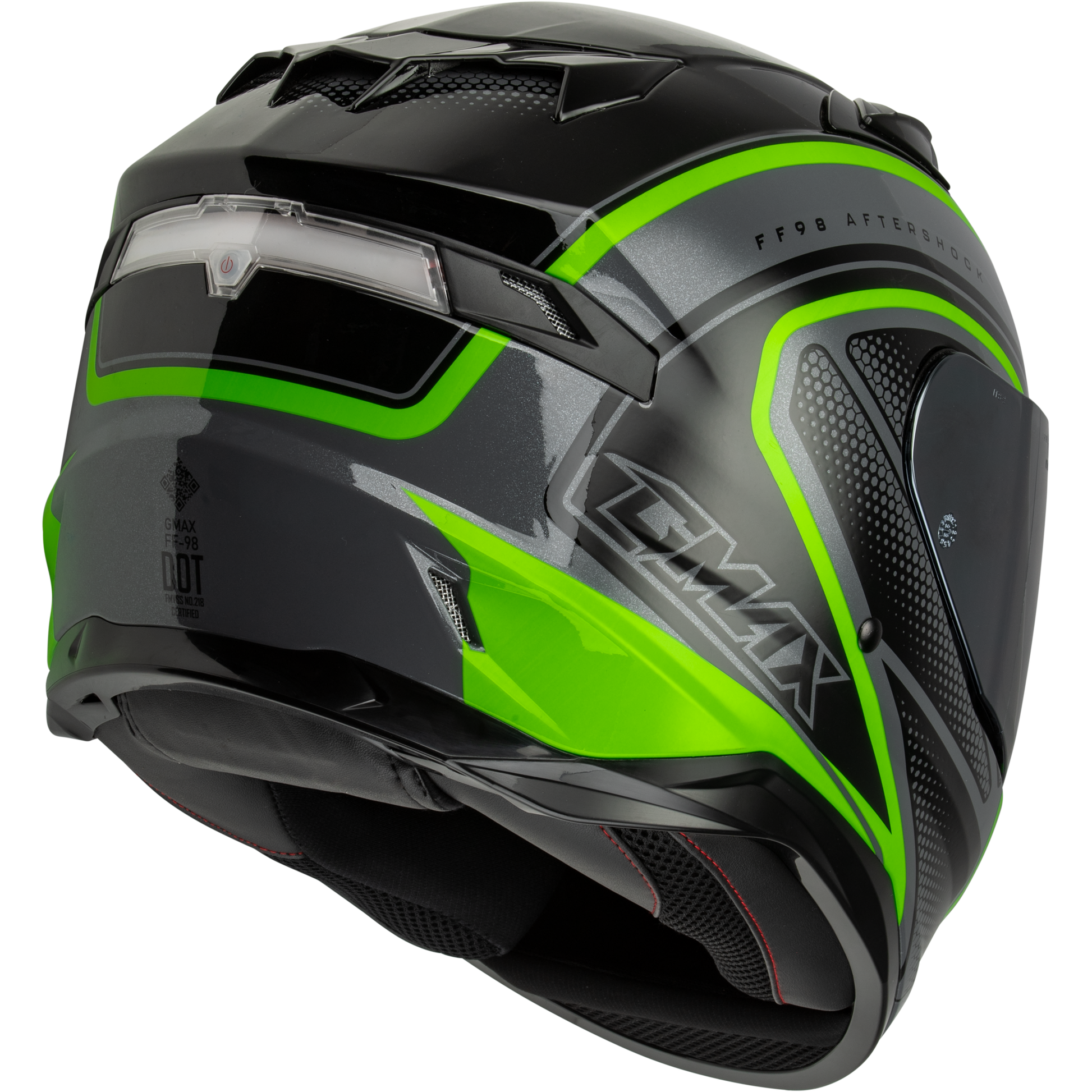 Ff 98 Aftershock Helmet Grey/Neon Green Lg