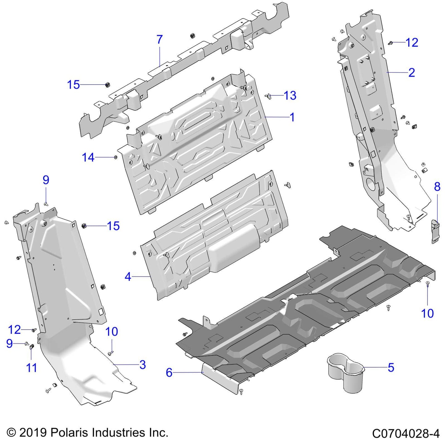 Polaris RZR ASM-PANEL-CLOSEOFF,RR,BTM,BLK [INCL 13,14], Genuine OEM Part 2637496-070, Qty 1