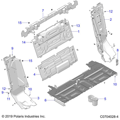 Polaris RZR ASM-PANEL-CLOSEOFF,RR,BTM,BLK [INCL 13,14], Genuine OEM Part 2637496-070, Qty 1