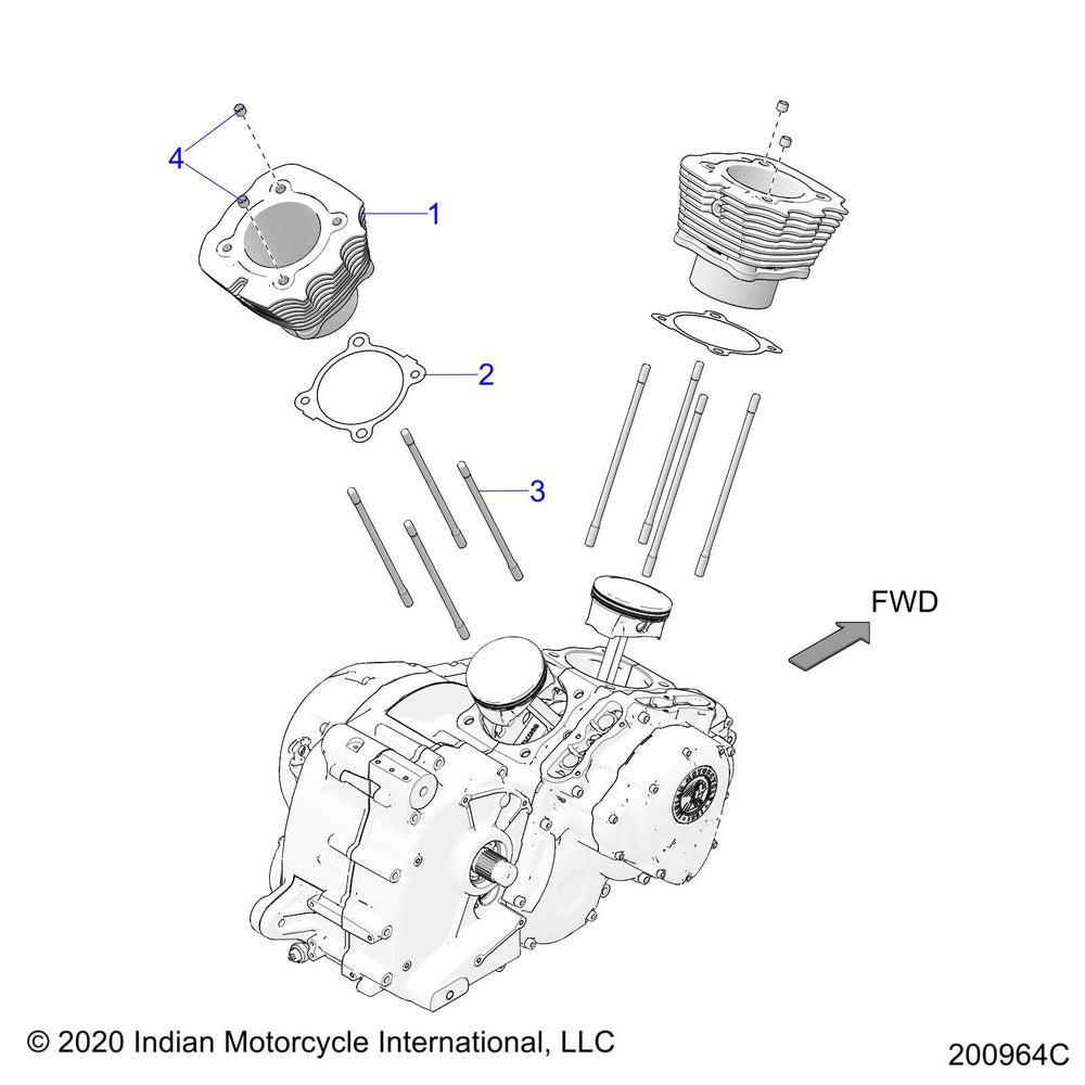 
                      
                        Indian Motorcycle Cylinder, 103.2 mm, Machined, Black, Genuine OEM Part 5140989, Qty 1
                      
                    