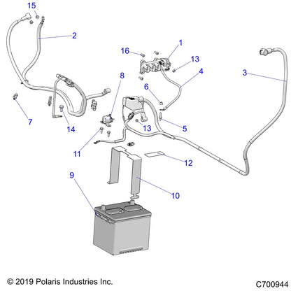 Polaris Ranger CABLE-BATTERY TO SOLENOID, Genuine OEM Part 4017369, Qty 1