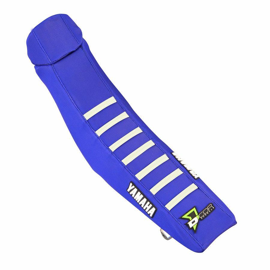 Seat Cover 17 Blue W/White Ribs