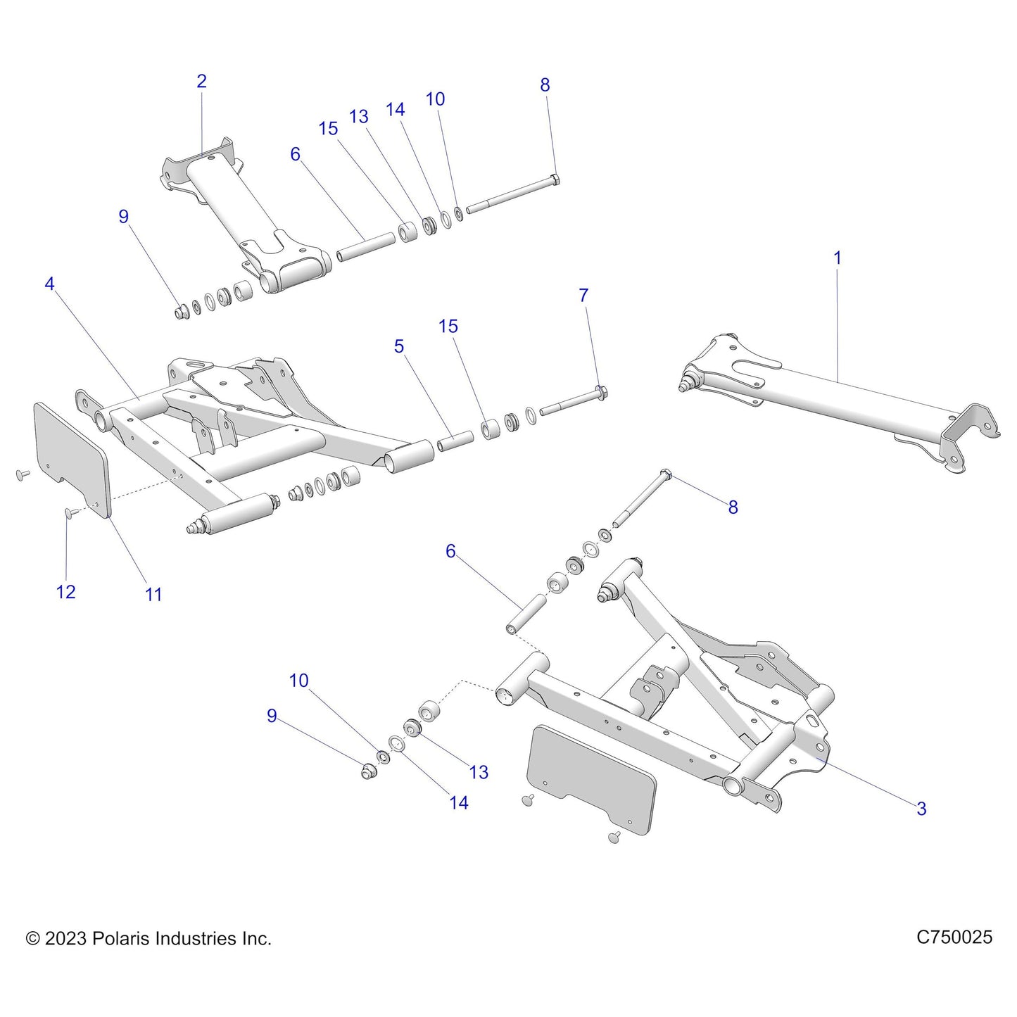 Polaris RZR Weld-A-Arm, Rear, Lower, Right, 60, Matte Black, Genuine OEM Part 1021415-458, Qty 1