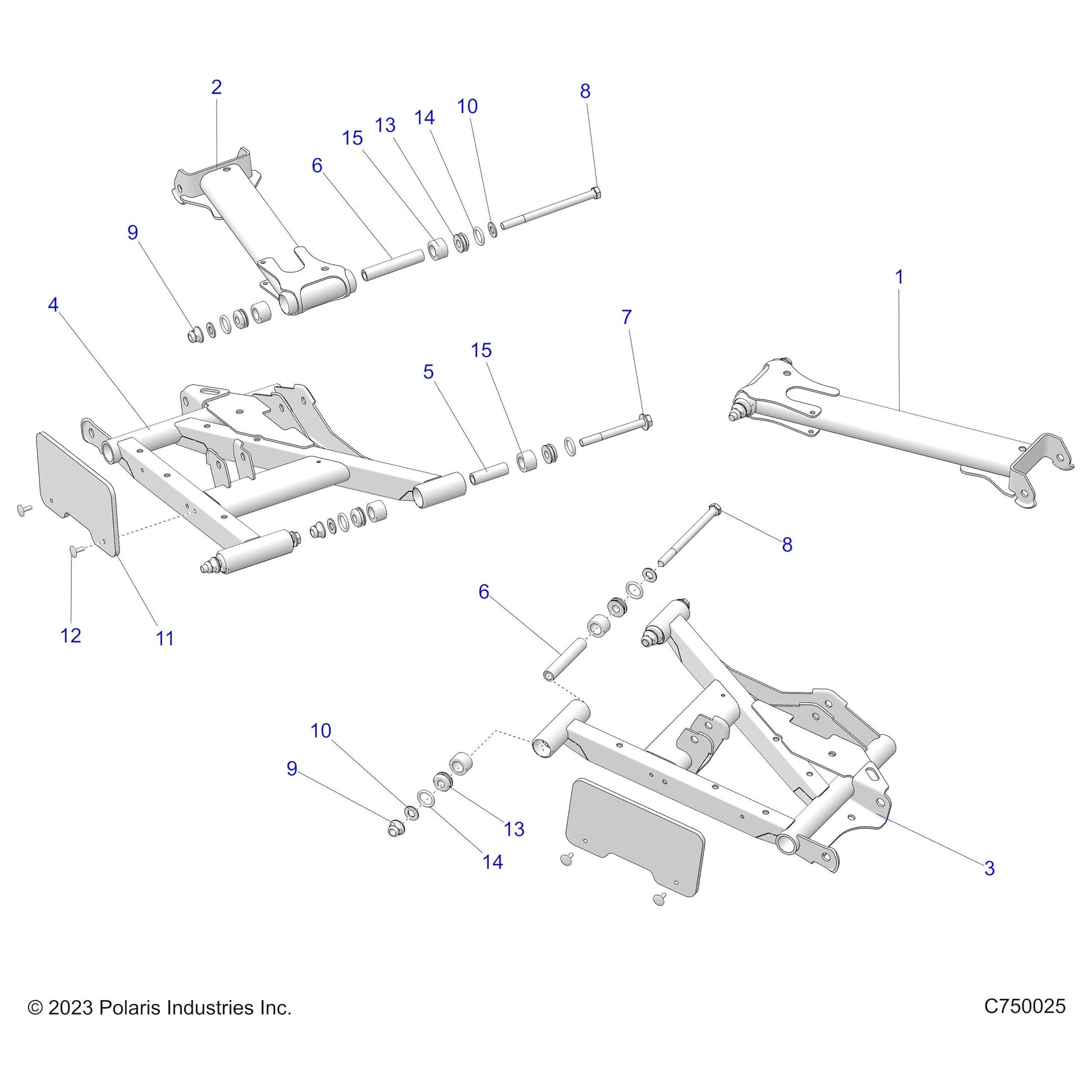 Polaris RZR Weld-A-Arm, Rear, Lower, Right, 60, Matte Black, Genuine OEM Part 1021415-458, Qty 1