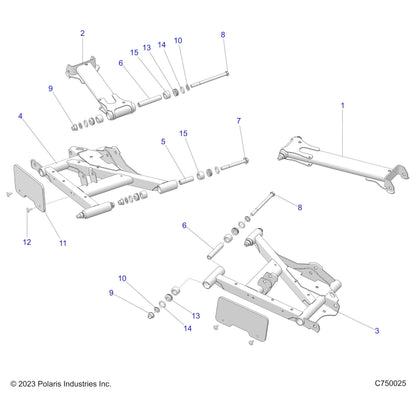 Polaris RZR Weld-A-Arm, Rear, Lower, Right, 60, Matte Black, Genuine OEM Part 1021415-458, Qty 1