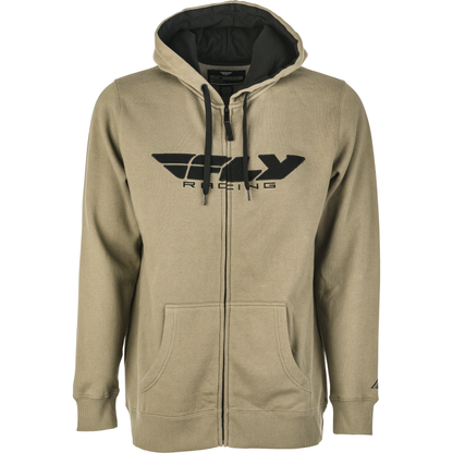 Fly Corporate Zip Up Hoodie Tan/Black Sm
