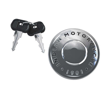 Indian Motorcycle Locking Gas Cap With Keys, Chrome, for Specific Chief, Super Chief, Sport Chief, Chieftain, Roadmaster, Springfield Models and More, for Security, Custom Style - 2884600-156