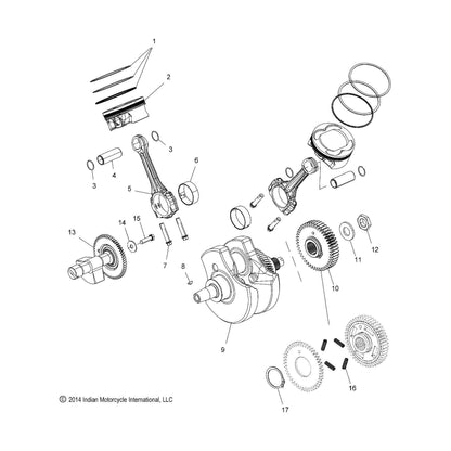 Victory Motorcycles Indian Motorcycle Conrod Bolt, 9 mm x 1.0 mm, Genuine OEM Part 7519833, Qty 1