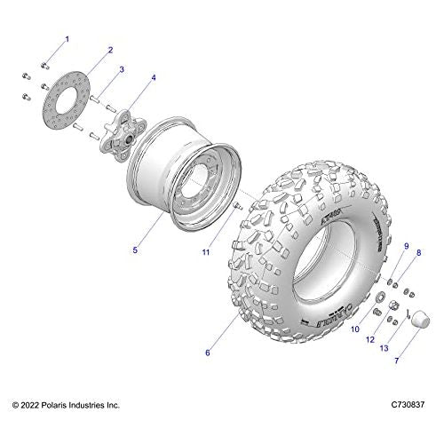 
                      
                        Polaris Tire, 25x10-12, NHS, 489, Part 5414083
                      
                    