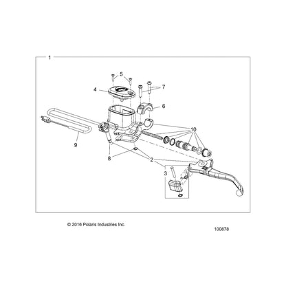 Polaris ATV Master Cylinder Assembly with B/U-Ring, Genuine OEM Part 2010441, Qty 1