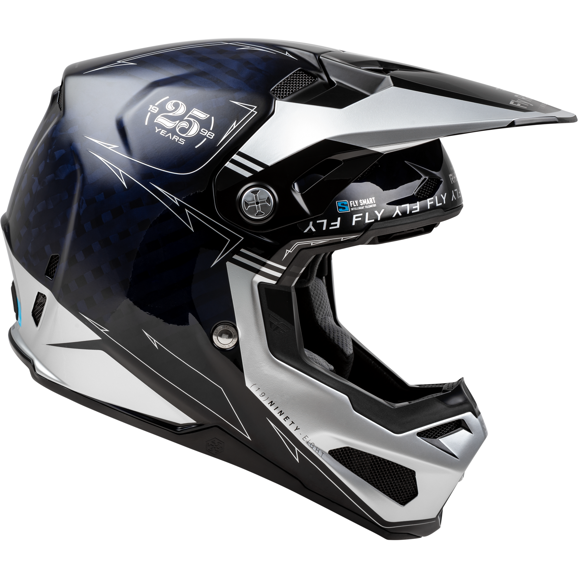 Formula S Carbon Legacy Helmet Blue Carbon/Silver 2x