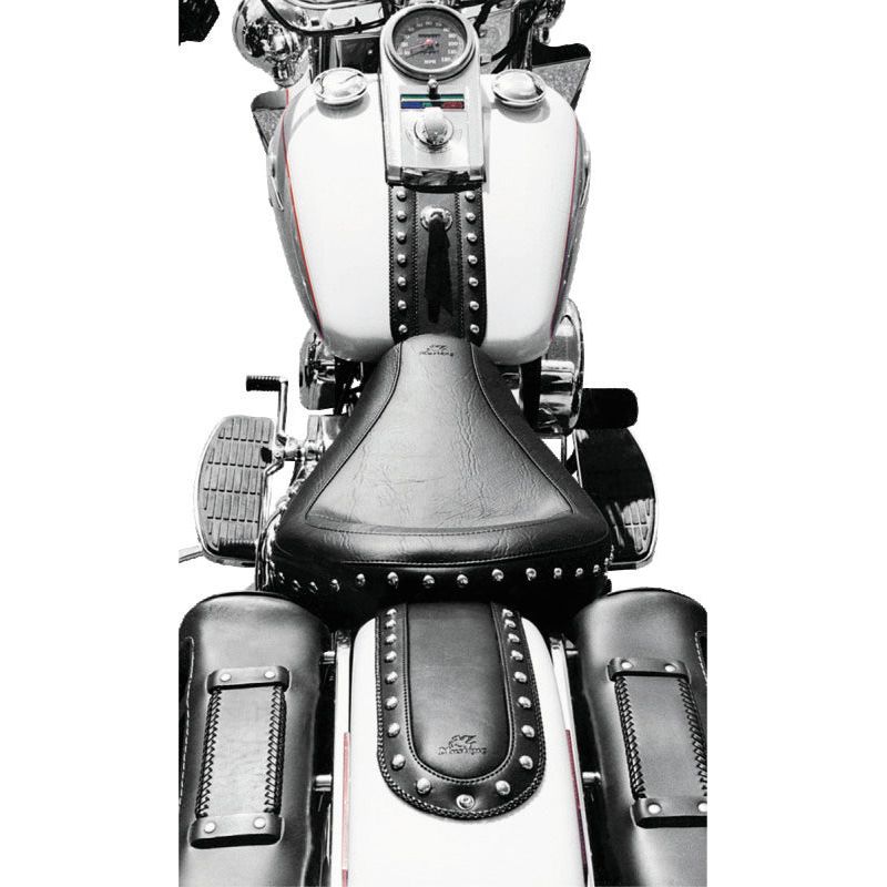 Mustang 04-21 Harley Sportster 4.5 Wide Touring Solo Seat w/Driver Backrest - Black