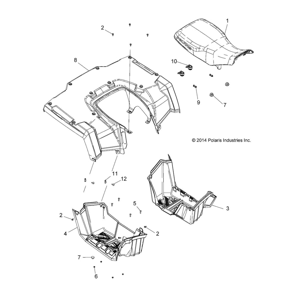 
                      
                        Polaris ATV Seat Cover Assembly, Gold Decal, Genuine OEM Part 2686385, Qty 1
                      
                    