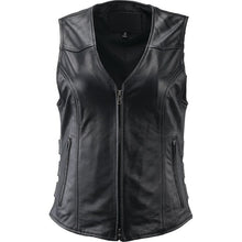 Kuryakyn Leather By River Road Plains Leather Vest Black Womens - Large