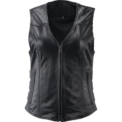 Kuryakyn Leather By River Road Plains Leather Vest Black Womens - 3XL
