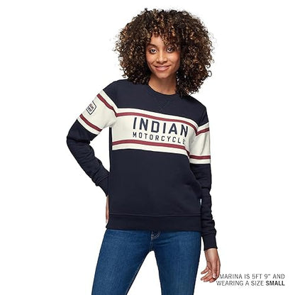 Indian Motorcycle Women�s Colorblock Sweatshirt, Navy - M - 283343303