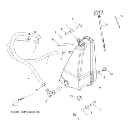 Polaris Ranger Oil Tank Weldment, Genuine OEM Part 1261654, Qty 1