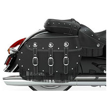 Indian Motorcycle Genuine Leather Quick Release Saddlebags with Fringe - Black 2884005-02