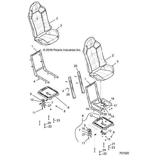 Polaris RZR Seat Bottom Assembly, Genuine OEM Part 2689225, Qty 1