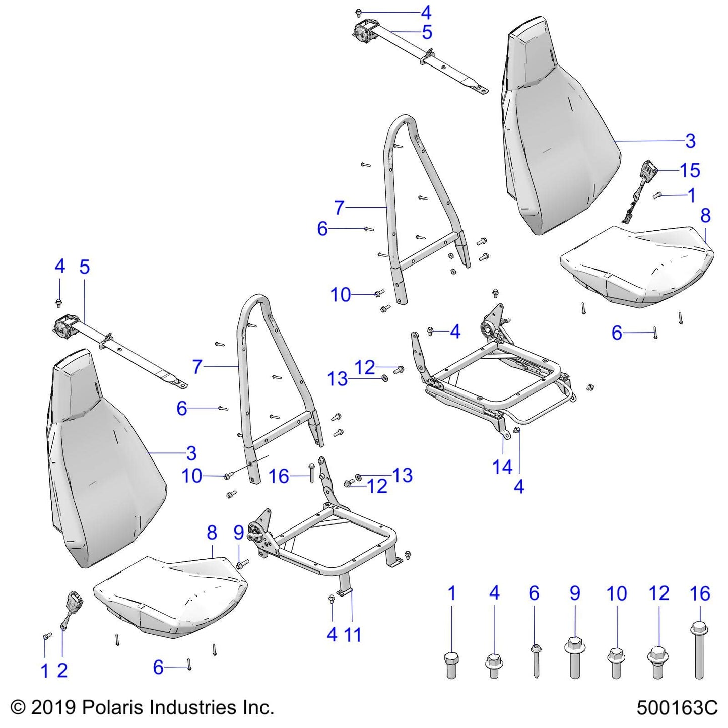 Polaris Slingshot ASM., SEAT,BACK,FG,RUSH,STX,RED [STEALTH BLACK MODELS][USA ONLY], Genuine OEM Part 2688309-VBI, Qty 1