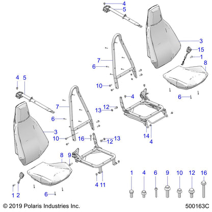 Polaris Slingshot ASM., SEAT,BACK,FG,RUSH,STX,RED [STEALTH BLACK MODELS][USA ONLY], Genuine OEM Part 2688309-VBI, Qty 1